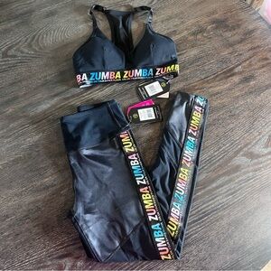 NWT Zumba Dance In Color Bra and Leggings Set Size XSpicy (XSmall)